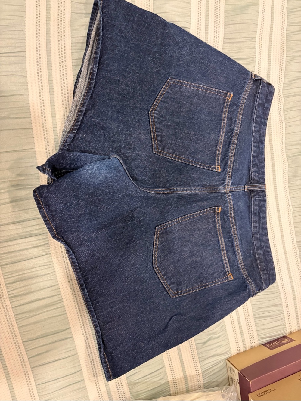 Abercrombie & Fitch High-Rise Dark Blue Denim Women's Shorts - Picture 8 of 8